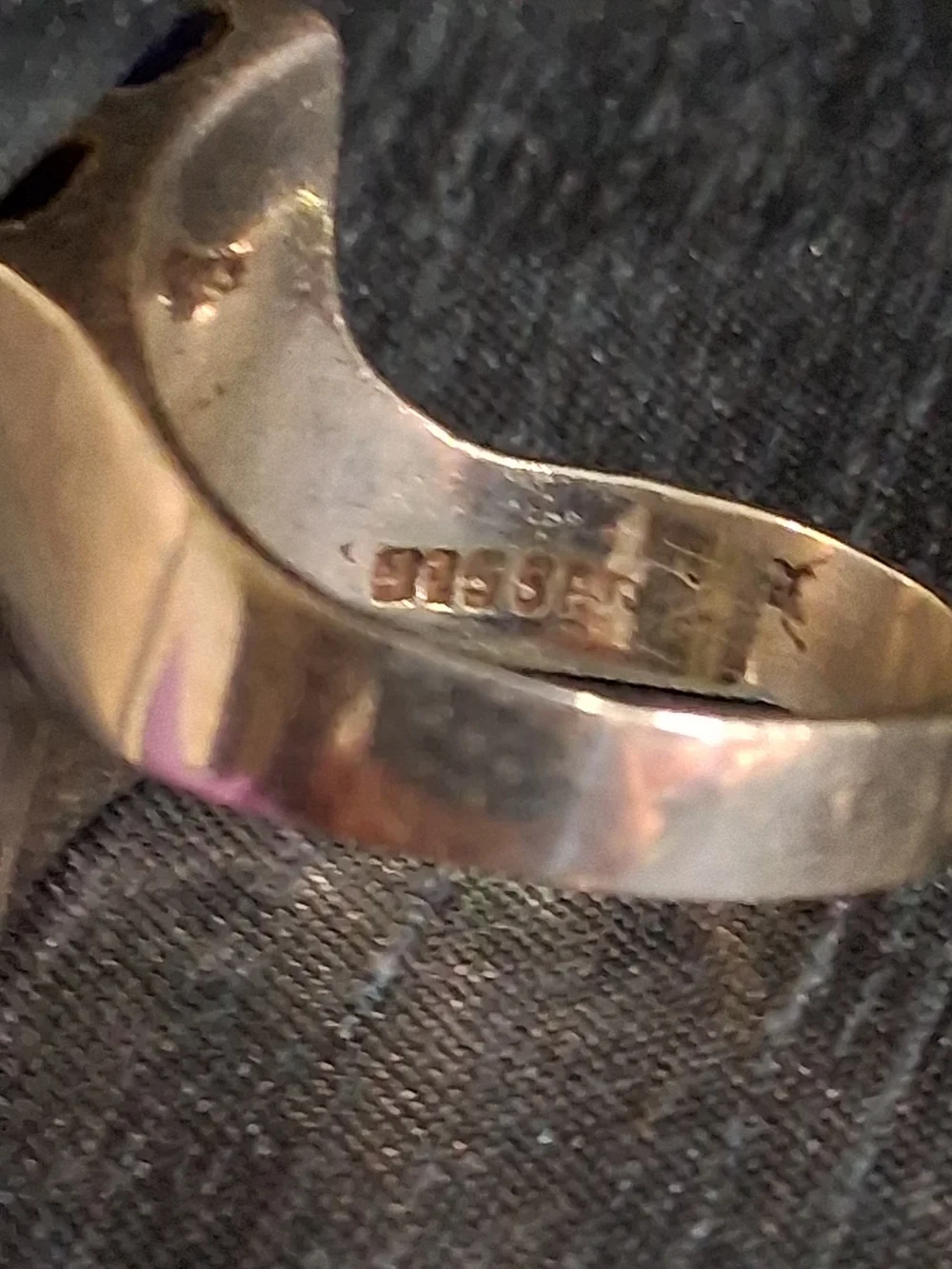 Vintage Mexican Sterling Silver Inlay Modernist Geometric Ring Sz 8